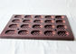Khay khuôn bánh cupcake màu đỏ rượu vang PTFE 594x394x25mm
