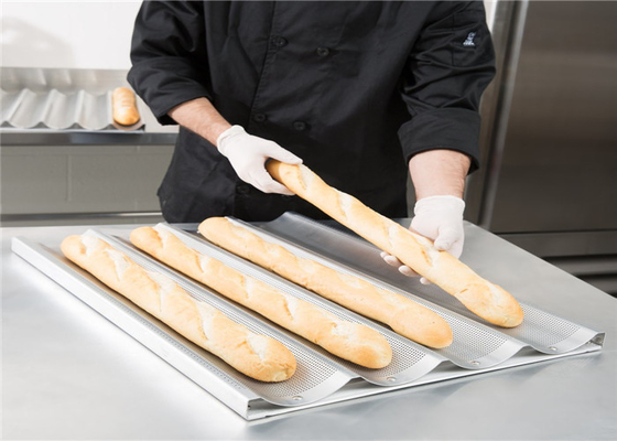 RK Bakeware Trung Quốc Dịch vụ thực phẩm NSF 5 khe cắm nhôm Baguette Thẻ nướng bánh mì Pháp
