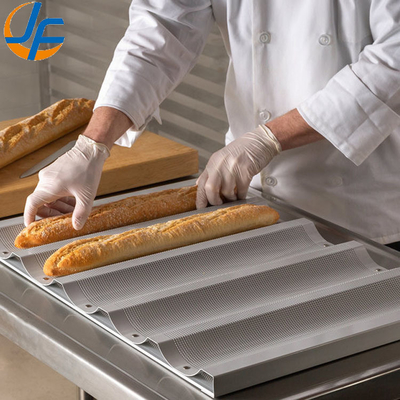 RK Bakeware China Foodservice NSF 10 khe cắm Glaze Aluminium Baguette Baking Tray