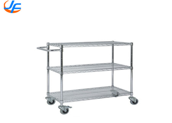 RK Bakeware Trung Quốc Dịch vụ thực phẩm NSF 3 Tier Stainless Steel Trolley phục vụ thực phẩm Giỏ phân phối vật liệu