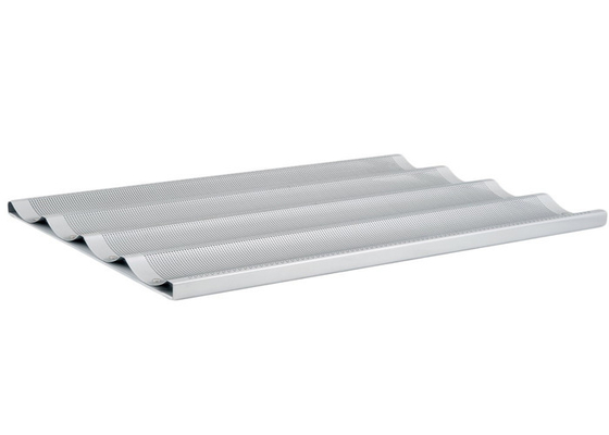 RK Bakeware Trung Quốc Dịch vụ thực phẩm NSF 5 Loaf Aluminium Baking Tray Glazed Uni Lock Baguette Pan