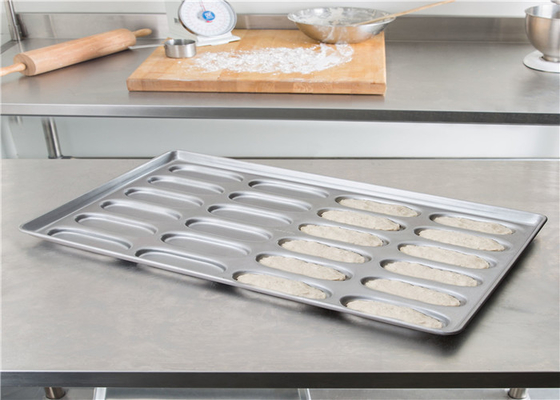 RK Bakeware China Foodservice NSF 24 Mold Thẻ bánh cupcake nhôm / thép nhôm thương mại Hot Dog Bun Pan