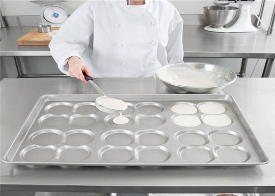 RK Bakeware Trung Quốc Dịch vụ thực phẩm NSF 24 Mold Thép nhôm kết hợp Hamburger Bun Tray Muffin Top / Cookie Pan