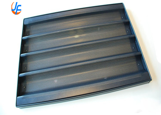 RK Bakeware Trung Quốc Dịch vụ thực phẩm 5 hàng Aluminum Nonstick Perforated Baguette Tray