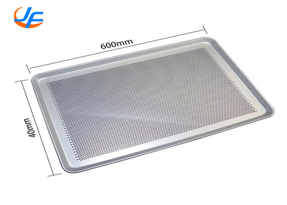 RK Bakeware China-601828 Full Size 16 Gauge 18 &quot;x 26&quot; Wire in Rim Aluminum Perforated Bun / Sheet Pan