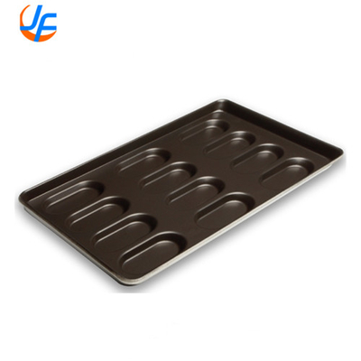 RK Bakeware Trung Quốc Dịch vụ thực phẩm thương mại Slicone Glazed Hot Dog Bun Pan Cho các tiệm bánh bán buôn