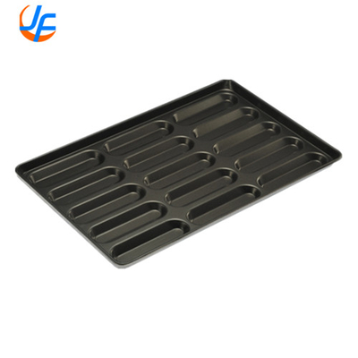 RK Bakeware Trung Quốc Dịch vụ thực phẩm thương mại Slicone Glazed Hot Dog Bun Pan Cho các tiệm bánh bán buôn