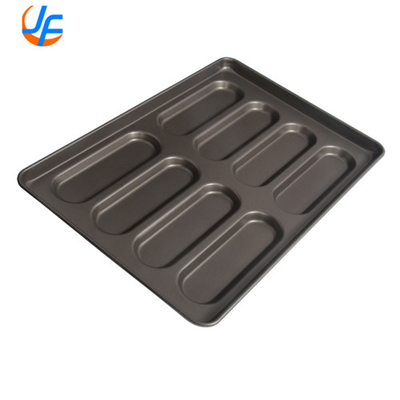 RK Bakeware Trung Quốc Dịch vụ thực phẩm thương mại Slicone Glazed Hot Dog Bun Pan Cho các tiệm bánh bán buôn