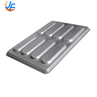 RK Bakeware Trung Quốc Dịch vụ thực phẩm thương mại Slicone Glazed Hot Dog Bun Pan Cho các tiệm bánh bán buôn
