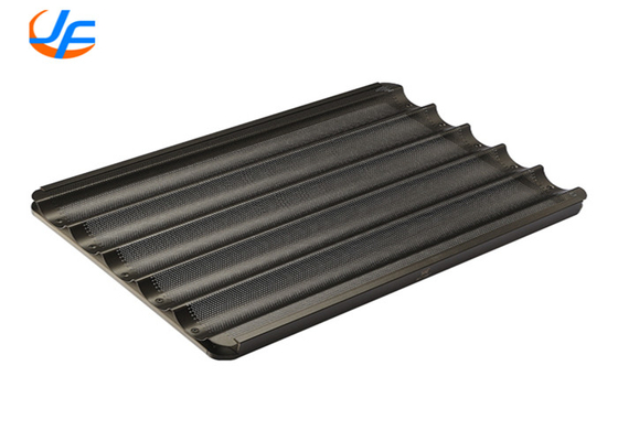 RK Bakeware China Foodservice 49035 5 Loaf Glazed Uni-Lock Aluminum Baguette Bánh nướng