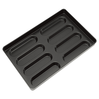 RK Bakeware Trung Quốc Dịch vụ thực phẩm NSF 4 inch 4.5 inch 6 inch Hot Dog Bun Pan Hot Dog Bread Mold