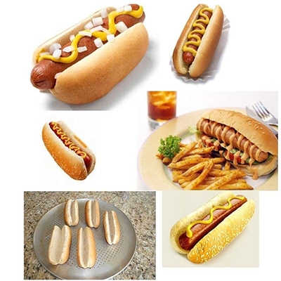 RK Bakeware Trung Quốc Dịch vụ thực phẩm NSF 4 inch 4.5 inch 6 inch Hot Dog Bun Pan Hot Dog Bread Mold