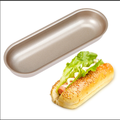 RK Bakeware Trung Quốc Dịch vụ thực phẩm NSF 4 inch 4.5 inch 6 inch Hot Dog Bun Pan Hot Dog Bread Mold
