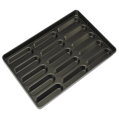 RK Bakeware Trung Quốc Dịch vụ thực phẩm NSF 4 inch 4.5 inch 6 inch Hot Dog Bun Pan Hot Dog Bread Mold