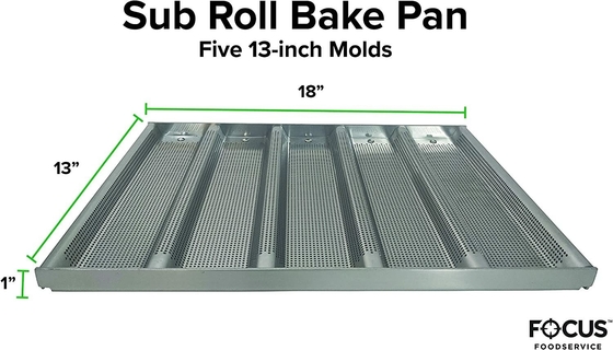 RK Bakeware China Foodservice NSF Bakeware thương mại 5 Count 3 Inch Sub Sandwich Roll Pan Baking Tray