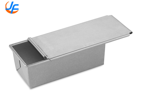 RK Bakeware Trung Quốc Dịch vụ thực phẩm NSF 750g nhôm Pullman bánh mì Pan Drop On Bread Pan Lid Pullman Loaf Pan For Industry