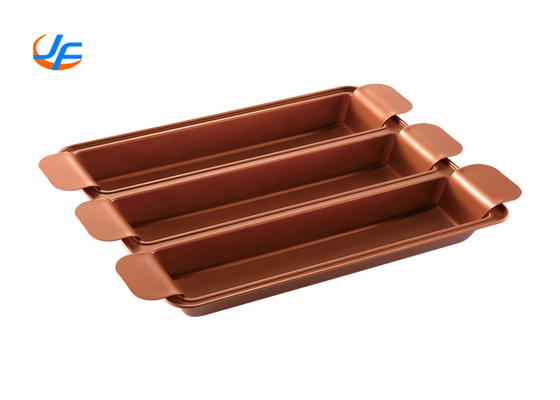 RK Bakeware Trung Quốc Dịch vụ thực phẩm NSF Telfon Coat Aluminum Loaf Pans Pullman Three Cup Loaf Pan Copper Trisagna Pan