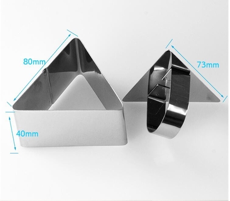 RK Bakeware Trung Quốc Dịch vụ thực phẩm NSF Tam giác Mousse Cake Ring Stainless Steel Ring Mold Cut Biscuits Cake Bakeware Mold