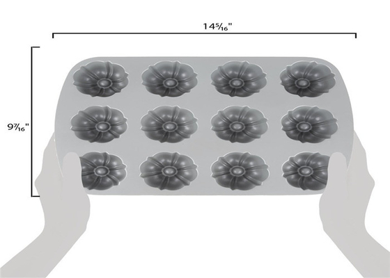 RK Bakeware Trung Quốc Dịch vụ thực phẩm NSF 12 Khối Bundtlette Aluminum Muffin Cake Pan Thị trường