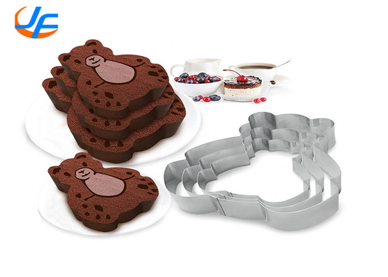 RK Bakeware China Foodservice NSF Aluminum Cake Mould, Stainless Steel Bear Mouse Molding Mousse Cake Rings