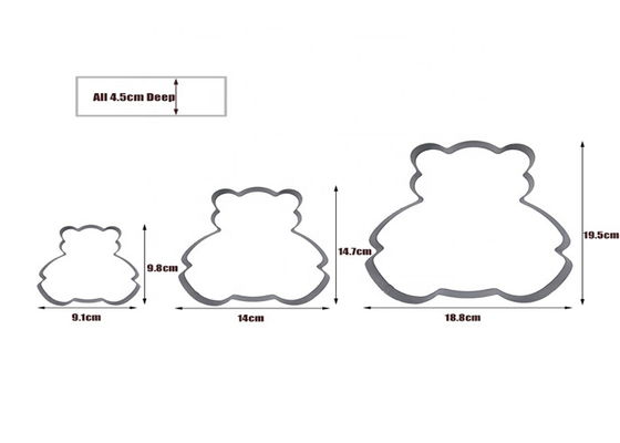 RK Bakeware China Foodservice NSF Aluminum Cake Mould, Stainless Steel Bear Mouse Molding Mousse Cake Rings