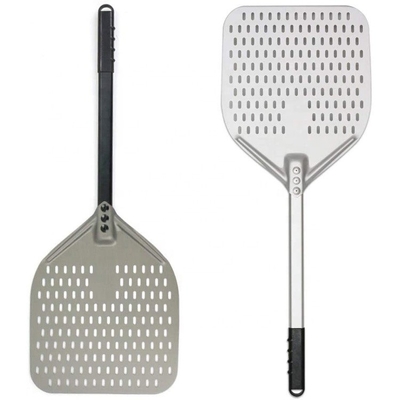 12 Inch pizza shovel nhôm pizza quay vỏ đen cứng nhôm lỗ tách vỏ pizza