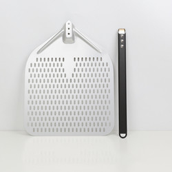 12 Inch pizza shovel nhôm pizza quay vỏ đen cứng nhôm lỗ tách vỏ pizza
