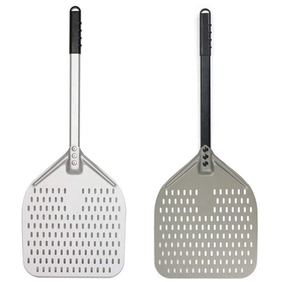Alumina pizza quay xẻo 12 inch Đen cứng nhôm lỗ da pizza
