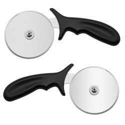 Máy cắt bánh pizza bằng thép không gỉ 10cm với tay cầm Pp Vòng tròn Máy cắt bánh pizza bằng nhựa