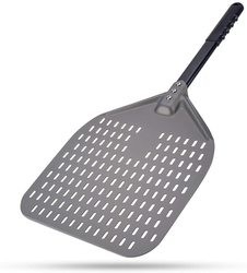 66cm nhôm pizza xẻm 12 inch nhôm pizza vỏ đen cứng lỗ