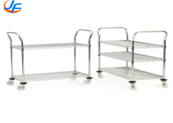 RK Bakeware Trung Quốc Dịch vụ thực phẩm NSF 3 Tier Stainless Steel Trolley phục vụ thực phẩm Giỏ phân phối vật liệu