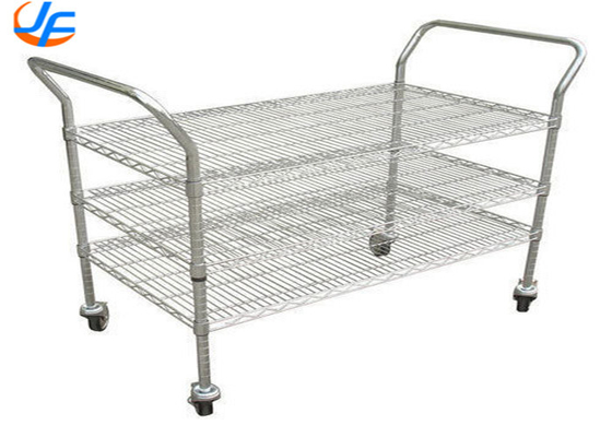 RK Bakeware Trung Quốc Dịch vụ thực phẩm NSF 3 Tier Stainless Steel Trolley phục vụ thực phẩm Giỏ phân phối vật liệu