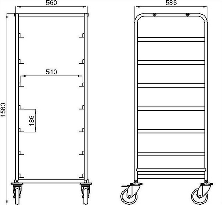 RK Bakeware China-15 Pan End Load Undercounter Prep Top Sheet / Bun Pan Rack - Được lắp ráp