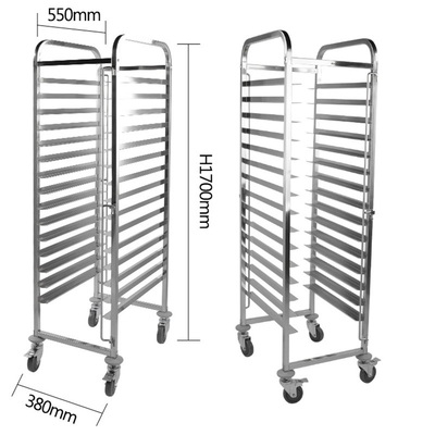 201 304 316 Thép không gỉ loại thực phẩm 32 khay Tray Trolley / Gastronorm Trolley / Food Trolley để bán