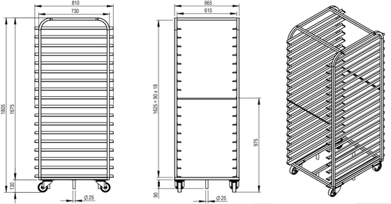 Rk Bakeware Trung Quốc-văn thép không gỉ trong 800X600 Bake Rack cho Revent Rack Oven